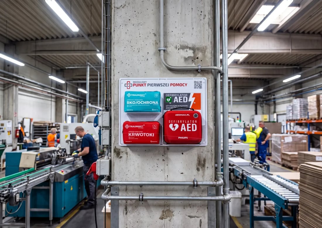 Punkt Pierwszej Pomocy w zakładzie produkcyjnym